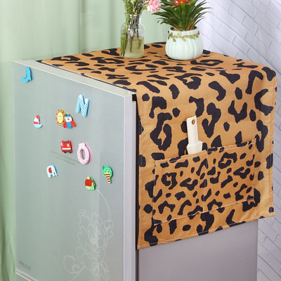 Husă pentru frigider din bumbac cu frunze simple coreene, cu 1-2 uși, pentru decorarea casei, cu geometrie, cu flori de desene animate, capac pentru mașină de spălat tambur