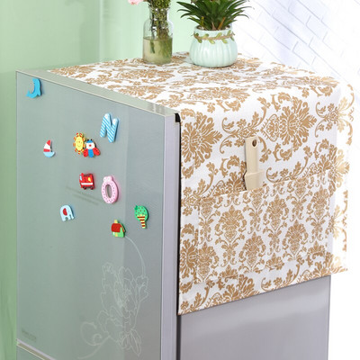 Husă pentru frigider din bumbac cu frunze simple coreene, cu 1-2 uși, pentru decorarea casei, cu geometrie, cu flori de desene animate, capac pentru mașină de spălat tambur