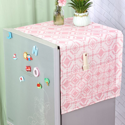 Husă pentru frigider din bumbac cu frunze simple coreene, cu 1-2 uși, pentru decorarea casei, cu geometrie, cu flori de desene animate, capac pentru mașină de spălat tambur