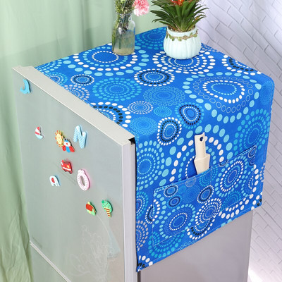 Husă pentru frigider din bumbac cu frunze simple coreene, cu 1-2 uși, pentru decorarea casei, cu geometrie, cu flori de desene animate, capac pentru mașină de spălat tambur