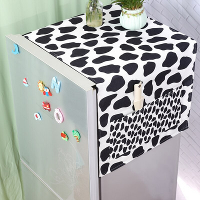 Husă pentru frigider din bumbac cu frunze simple coreene, cu 1-2 uși, pentru decorarea casei, cu geometrie, cu flori de desene animate, capac pentru mașină de spălat tambur