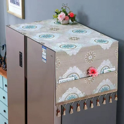 Κάλυμμα για τη σκόνη ψυγείου Ευρωπαϊκού στυλ Πλυντήριο ρούχων μονής ανοιχτής διπλής πόρτας Φούρνος μικροκυμάτων Αδιάβροχο κάλυμμα για πετσέτα πετσέτα