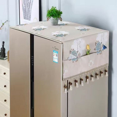 Κάλυμμα για τη σκόνη ψυγείου Ευρωπαϊκού στυλ Πλυντήριο ρούχων μονής ανοιχτής διπλής πόρτας Φούρνος μικροκυμάτων Αδιάβροχο κάλυμμα για πετσέτα πετσέτα