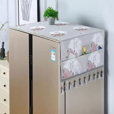 Κάλυμμα για τη σκόνη ψυγείου Ευρωπαϊκού στυλ Πλυντήριο ρούχων μονής ανοιχτής διπλής πόρτας Φούρνος μικροκυμάτων Αδιάβροχο κάλυμμα για πετσέτα πετσέτα