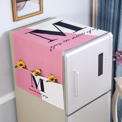 70*170cm Mosógép huzat Pamut dupla ajtós hűtő burkolat Konyhai hűtőszekrény porvédő otthoni szervezés táska fedél