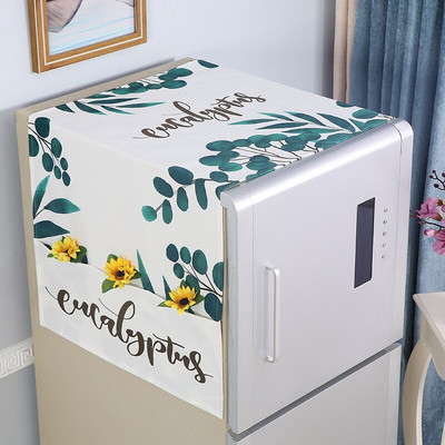 70*170cm Mosógép huzat Pamut dupla ajtós hűtő burkolat Konyhai hűtőszekrény porvédő otthoni szervezés táska fedél