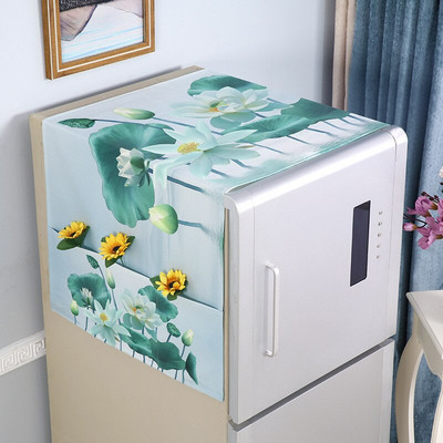 70*170cm Mosógép huzat Pamut dupla ajtós hűtő burkolat Konyhai hűtőszekrény porvédő otthoni szervezés táska fedél