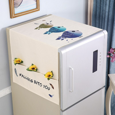 70*170cm Mosógép huzat Pamut dupla ajtós hűtő burkolat Konyhai hűtőszekrény porvédő otthoni szervezés táska fedél