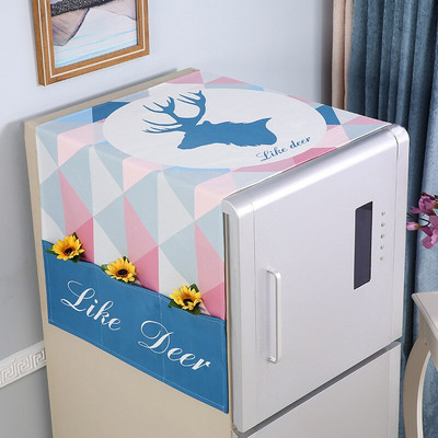 70*170cm Mosógép huzat Pamut dupla ajtós hűtő burkolat Konyhai hűtőszekrény porvédő otthoni szervezés táska fedél