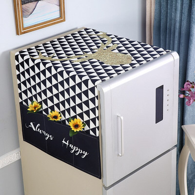 70*170cm Mosógép huzat Pamut dupla ajtós hűtő burkolat Konyhai hűtőszekrény porvédő otthoni szervezés táska fedél