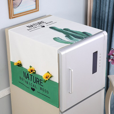 70*170cm Mosógép huzat Pamut dupla ajtós hűtő burkolat Konyhai hűtőszekrény porvédő otthoni szervezés táska fedél