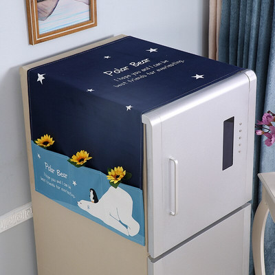 70*170cm Mosógép huzat Pamut dupla ajtós hűtő burkolat Konyhai hűtőszekrény porvédő otthoni szervezés táska fedél