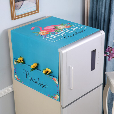 70*170cm Mosógép huzat Pamut dupla ajtós hűtő burkolat Konyhai hűtőszekrény porvédő otthoni szervezés táska fedél