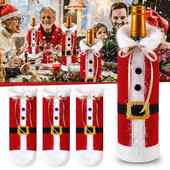 Accesorii de Crăciun Set sticle de vin Decoratiuni de Crăciun Set sticle de vin Vitralii Pahare de vin Pahare în unghi fără tulpină