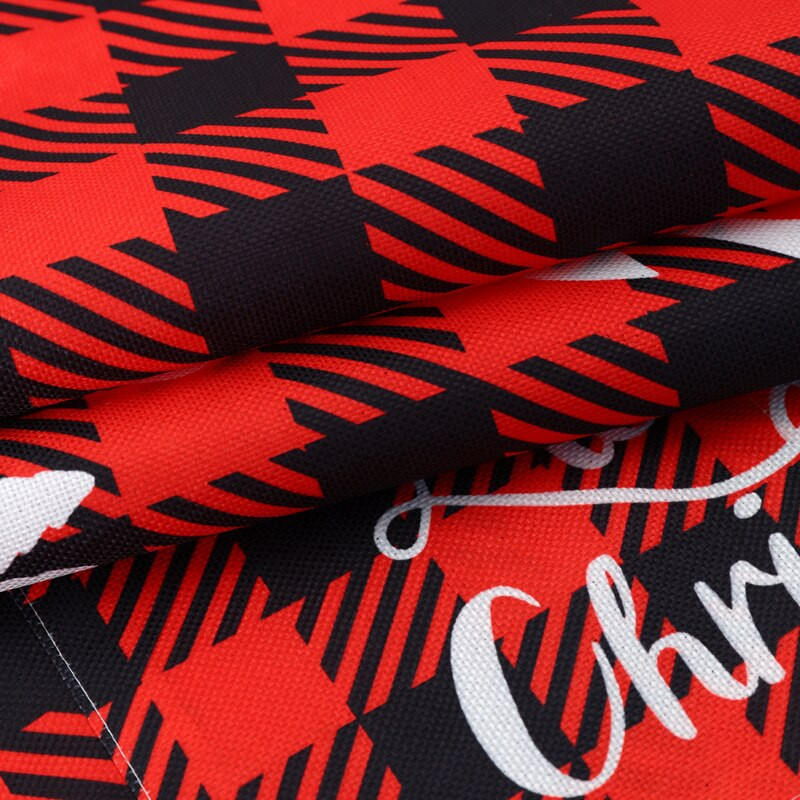 Μαύρο κόκκινο πλέγμα εκτύπωσης Χριστουγεννιάτικο κάλυμμα σκόνης ελαφιού ελαφιού Ψυγείο λινό προστατευτικό σκόνης 2023 Πρωτοχρονιάτικο Γεωμετρικό κάλυμμα κατάψυξης