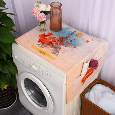 Puretina za Dan zahvalnosti, tamnoplavi ispis na točke, lanene navlake za prašinu za hladnjak i zamrzivač, jesenski festival žetve, zaštitni poklopac