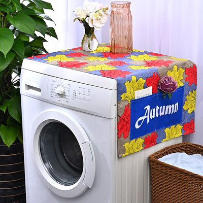 Puretina za Dan zahvalnosti, tamnoplavi ispis na točke, lanene navlake za prašinu za hladnjak i zamrzivač, jesenski festival žetve, zaštitni poklopac