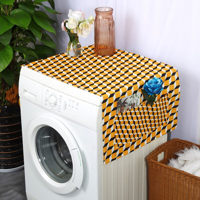 Puretina za Dan zahvalnosti, tamnoplavi ispis na točke, lanene navlake za prašinu za hladnjak i zamrzivač, jesenski festival žetve, zaštitni poklopac