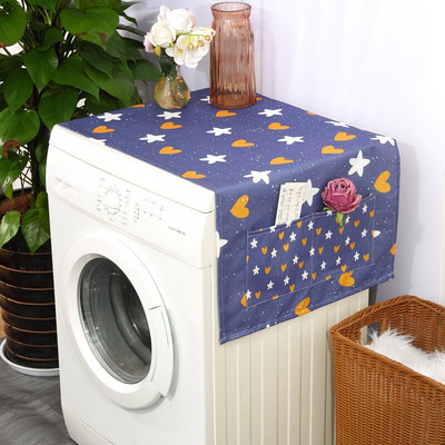 Puretina za Dan zahvalnosti, tamnoplavi ispis na točke, lanene navlake za prašinu za hladnjak i zamrzivač, jesenski festival žetve, zaštitni poklopac