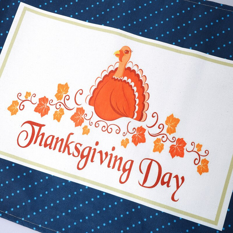 Ochranný kryt na chladničku s mrazničkou na Deň vďakyvzdania s moriakom a tmavomodrou bodkovanou potlačou na jesenný festival úrody