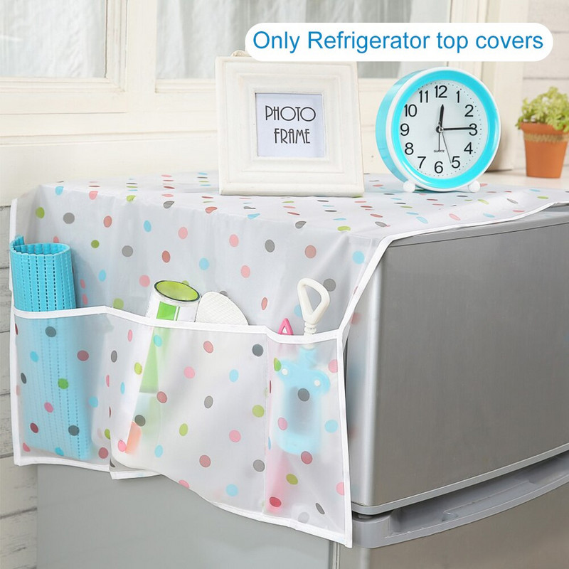 2τμχ Ψυγείο Πάνω κάλυμμα Διακόσμηση σπιτιού Καρτούν Αρκούδα Πολλαπλών Χρήσεων Τριαντάφυλλο Μοτίβο Universal με Τσέπες Αδιάβροχο Πρακτικό