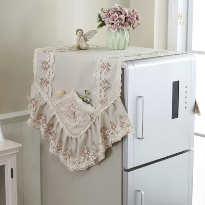 Κάλυμμα ψυγείου Κάλυμμα σκόνης Πετσέτα ψυγείου μονόπορτα και διπλή πόρτα Κορεάτικη δαντέλα πάχυνση υφάσματος