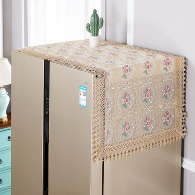 Fyjafon Kryt na chladničku, vyšívací kryt na práčku, dekoratívny kuchynský prachotesný kryt 60*140//70*170