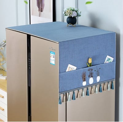 170x66cm Νέο οικιακό ψυγείο πλυντήριο ρούχων Κάλυμμα σκόνης Αξεσουάρ κουζίνας Κάλυμμα σκόνης μικροκυμάτων με πλαϊνή τσάντα αποθήκευσης