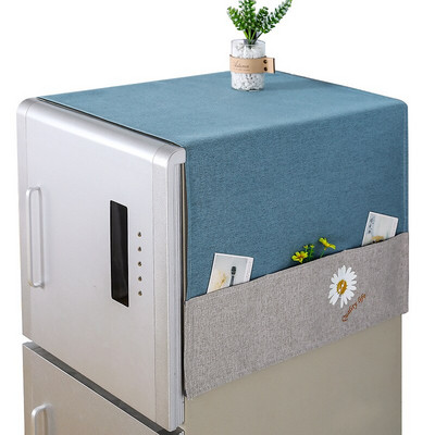 170x66cm Νέο οικιακό ψυγείο πλυντήριο ρούχων Κάλυμμα σκόνης Αξεσουάρ κουζίνας Κάλυμμα σκόνης μικροκυμάτων με πλαϊνή τσάντα αποθήκευσης