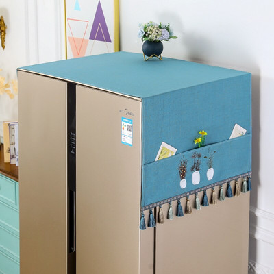 170x66cm Νέο οικιακό ψυγείο πλυντήριο ρούχων Κάλυμμα σκόνης Αξεσουάρ κουζίνας Κάλυμμα σκόνης μικροκυμάτων με πλαϊνή τσάντα αποθήκευσης