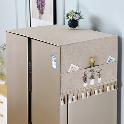 170x66cm Νέο οικιακό ψυγείο πλυντήριο ρούχων Κάλυμμα σκόνης Αξεσουάρ κουζίνας Κάλυμμα σκόνης μικροκυμάτων με πλαϊνή τσάντα αποθήκευσης