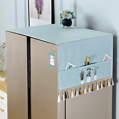 170x66cm Νέο οικιακό ψυγείο πλυντήριο ρούχων Κάλυμμα σκόνης Αξεσουάρ κουζίνας Κάλυμμα σκόνης μικροκυμάτων με πλαϊνή τσάντα αποθήκευσης