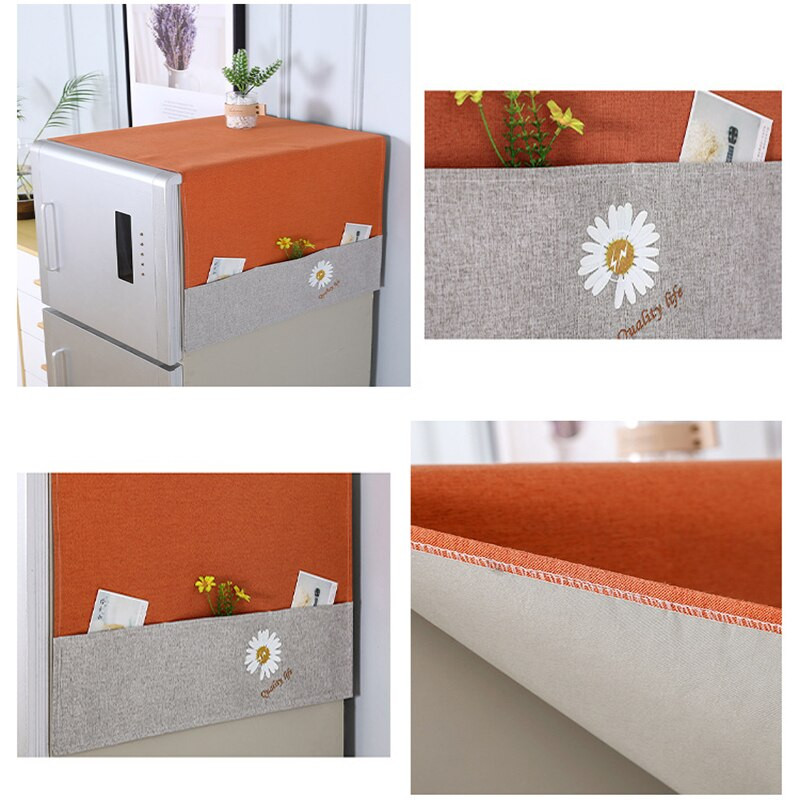 170x66cm Νέο οικιακό ψυγείο πλυντήριο ρούχων Κάλυμμα σκόνης Αξεσουάρ κουζίνας Κάλυμμα σκόνης μικροκυμάτων με πλαϊνή τσάντα αποθήκευσης