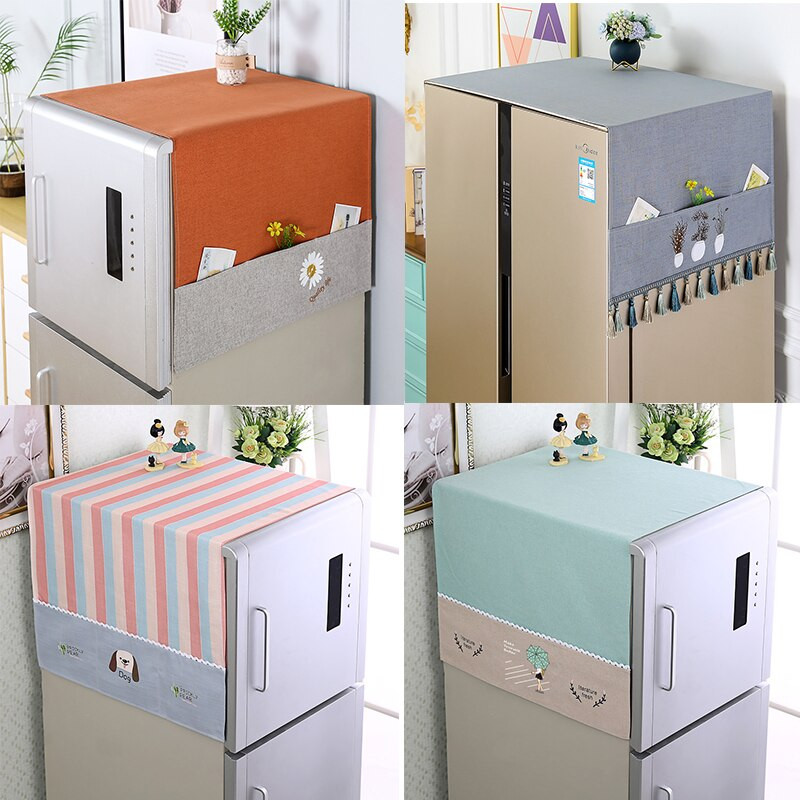 170x66cm Νέο οικιακό ψυγείο πλυντήριο ρούχων Κάλυμμα σκόνης Αξεσουάρ κουζίνας Κάλυμμα σκόνης μικροκυμάτων με πλαϊνή τσάντα αποθήκευσης