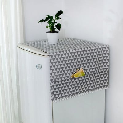 Geomeetriline külmkapi riidest ühe uksega külmik tolmukate Pastoraalne kahekordse avatud rätikuga pesumasina katterätik