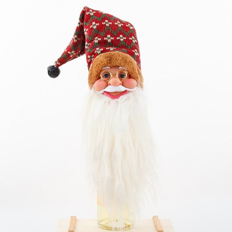 Vianočné dekorácie s príveskom a uzáverom fľaše vína s hlavou starca, obrovské poháre na víno, nadrozmerné poháre na víno Holly.