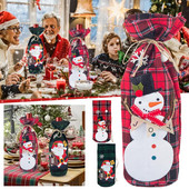 Karácsonyi díszek zsákvászon borosüveg táska vörösboros palack dekoráció karácsonyi borosüveg készlet borszigetelt üveg