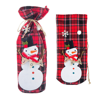 Karácsonyi díszek zsákvászon borosüveg táska vörösboros palack dekoráció karácsonyi borosüveg készlet borszigetelt üveg