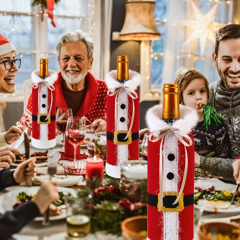 Vianočné potreby Sada fliaš vína Vianočná dekorácia Sada fliaš vína Šampanské víno Sada vína #t1g