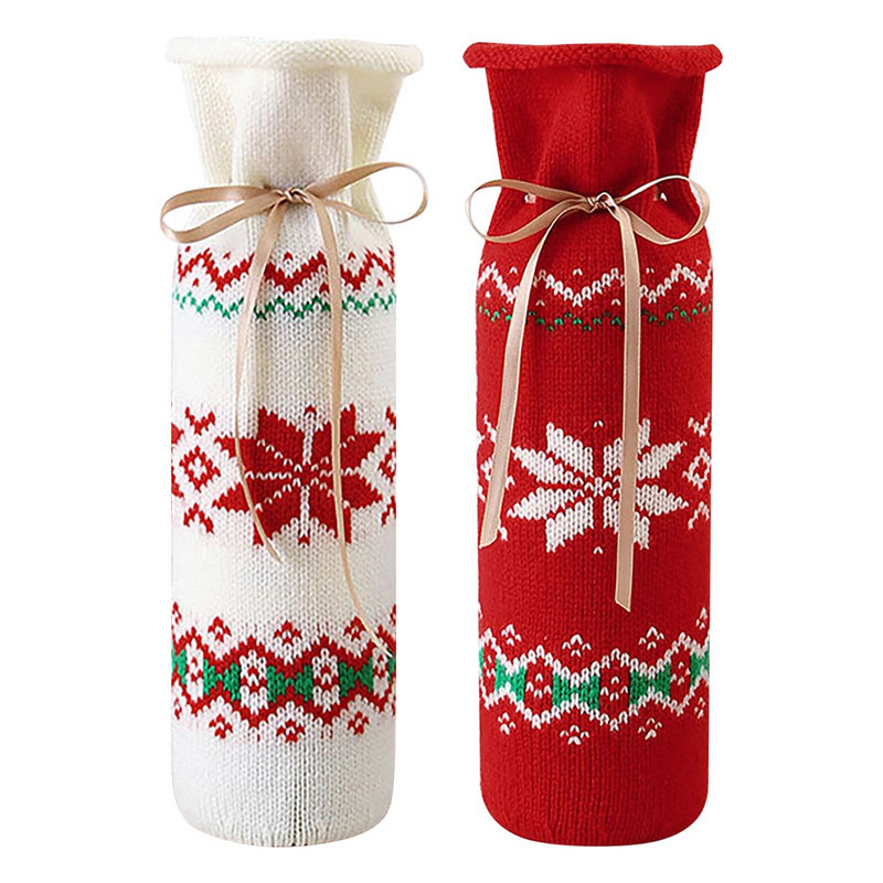 Accesorii de Crăciun Set de sticle de vin Decoratiuni de Crăciun Set de sticle de vin Cutii de șampanie pentru pahare de vin Deschidetorul de vin perfect