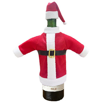 Zones Wine Glass Wine 2 τμχ Διακόσμηση για πάρτι για το σπίτι Κάλυμμα μπουκαλιού Santa Χριστουγεννιάτικες τσάντες για το σπίτι για τις γιορτινές τσάντες δώρου κρασιού για μπουκάλια κρασιού