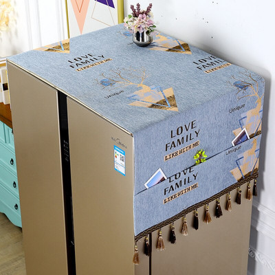 Kryt na chladničku s jednými dverami, látkový kryt na práčku z polyesteru, ochranný kryt proti prachu pre domácnosť, moderný bytový dekor