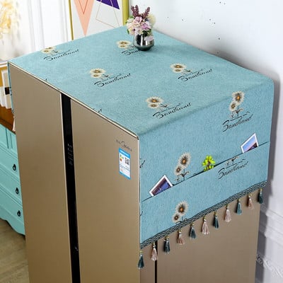 Kryt na chladničku s jednými dverami, látkový kryt na práčku z polyesteru, ochranný kryt proti prachu pre domácnosť, moderný bytový dekor