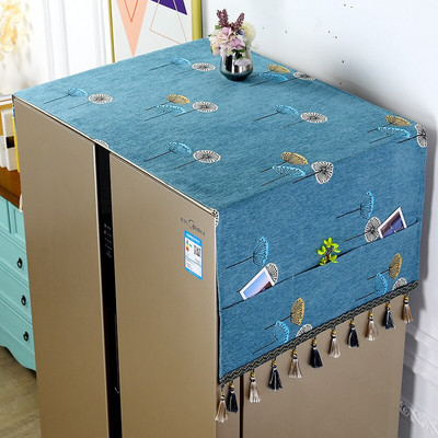 Kryt na chladničku s jednými dverami, látkový kryt na práčku z polyesteru, ochranný kryt proti prachu pre domácnosť, moderný bytový dekor