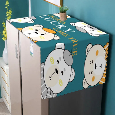 PVC Μονόπορτο Διπλό Κάλυμμα Ψυγείου Κάλυμμα Σκόνης Πετσέτα Κάλυμμα Σκόνης Τύμπανο Πλυντήριο Αδιάβροχο Αντηλιακό Νέο