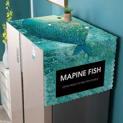 PVC Μονόπορτο Διπλό Κάλυμμα Ψυγείου Κάλυμμα Σκόνης Πετσέτα Κάλυμμα Σκόνης Τύμπανο Πλυντήριο Αδιάβροχο Αντηλιακό Νέο