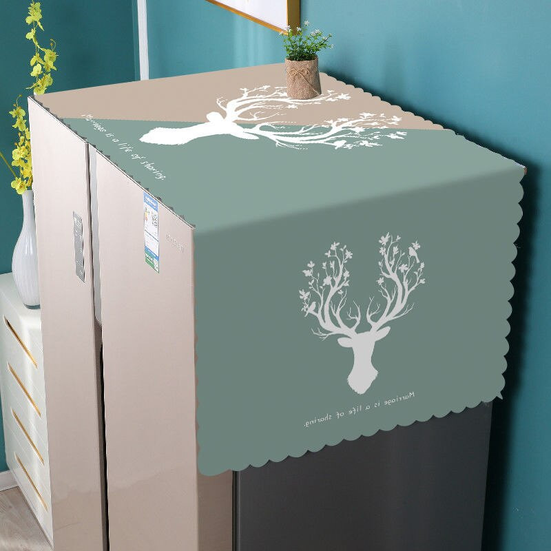 PVC Μονόπορτο Διπλό Κάλυμμα Ψυγείου Κάλυμμα Σκόνης Πετσέτα Κάλυμμα Σκόνης Τύμπανο Πλυντήριο Αδιάβροχο Αντηλιακό Νέο