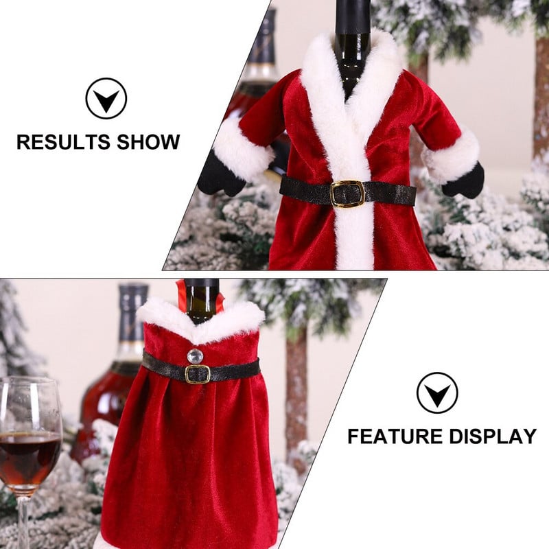 2Vnt Dekoro kostiumas Vakarienės stalas Kalėdų butelių dangteliai Krepšiai Kalėdinių butelių dangteliai