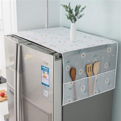 62x180CM Pânză modernă pentru praf de uz casnic Husă pentru frigider cu imprimare simplitate Husă pentru praf pentru frigider Geanta de depozitare Pânză capac superior