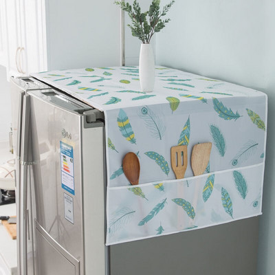 62x180CM Pânză modernă pentru praf de uz casnic Husă pentru frigider cu imprimare simplitate Husă pentru praf pentru frigider Geanta de depozitare Pânză capac superior